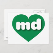Maryland green heart - I Liebe md Postkarte (Vorne/Hinten)