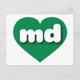 Maryland green heart - I Liebe md Postkarte