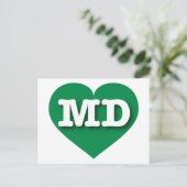Maryland Green Heart - I Liebe MD Postkarte (Stehend Vorderseite)