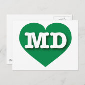 Maryland Green Heart - I Liebe MD Postkarte (Vorne/Hinten)