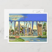 Maryland Greetings from US Staaten Postkarte (Vorne/Hinten)