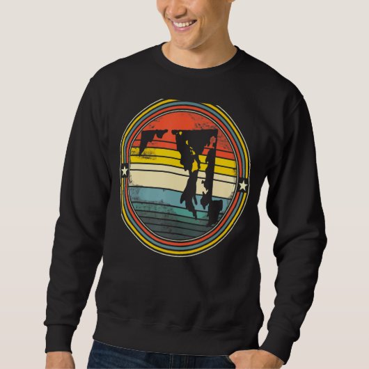 Maryland Hawaii Roots Origin Staat Map Retro Funn Sweatshirt (Vorderseite)