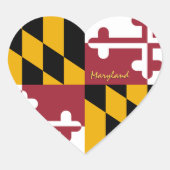 Maryland Heart Sticker, Patriotic Maryland Flag Herz-Aufkleber (Vorderseite)