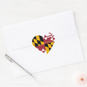 Maryland Heart Sticker, Patriotic Maryland Flag Herz-Aufkleber (Umschlag)