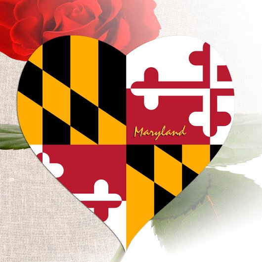 Maryland Heart Sticker, Patriotic Maryland Flag Herz-Aufkleber