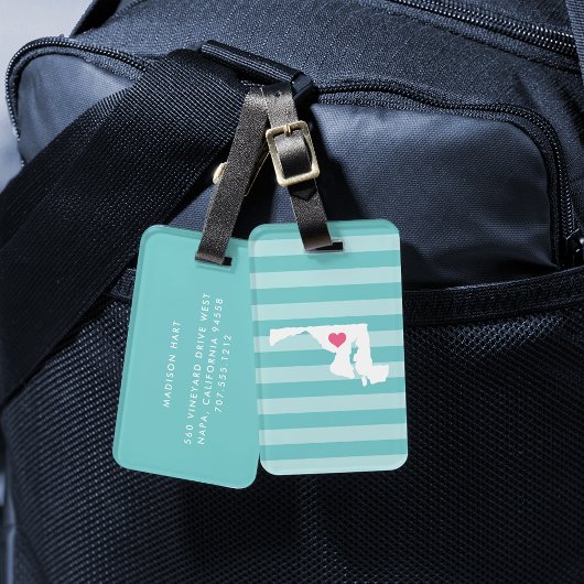 Maryland Heart | Zuhause Staat Gepäckanhänger