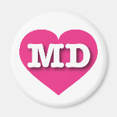Maryland Hot Pink Heart - I Liebe MD Magnet (Vorne)