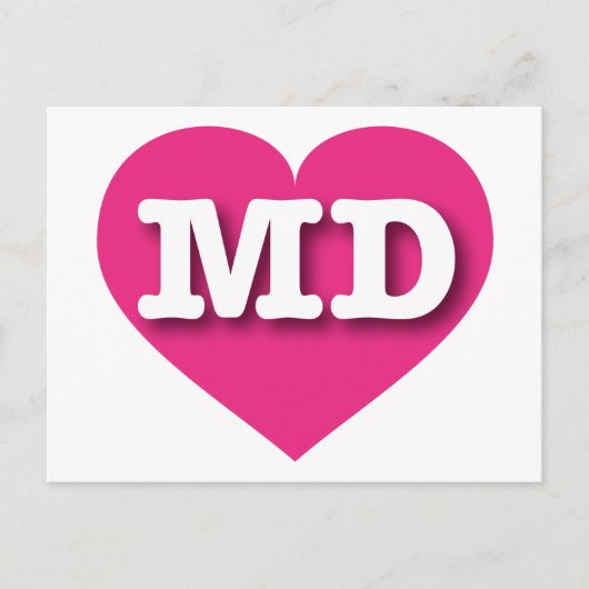 Maryland Hot Pink Heart - I Liebe MD Postkarte (Vorderseite)