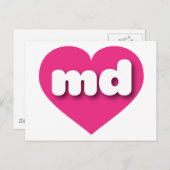 Maryland hot pink - I Liebe md Postkarte (Vorne/Hinten)