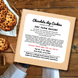 Maryland Hütte Law Label für Lebensmitteleinzelhan Quadratischer Aufkleber