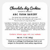 Maryland Hütte Law Label Quadratischer Aufkleber (Vorderseite)