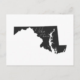 Maryland I like it Hier Staat Shaped Chalkboard Postkarte