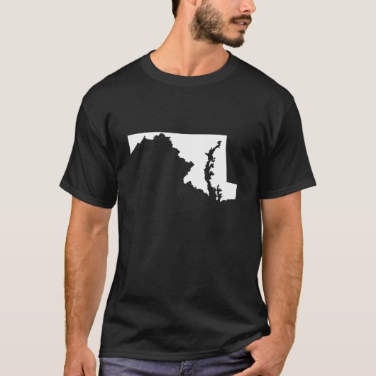 Maryland in Weiß und Schwarz T-Shirt (Vorderseite)