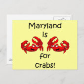 Maryland ist für Crabs Postkarte (Vorne/Hinten)