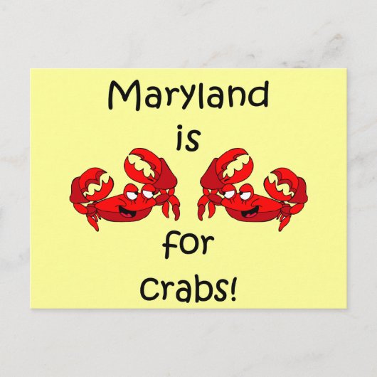 Maryland ist für Crabs Postkarte (Vorderseite)