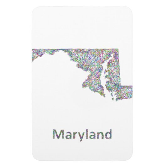 Maryland-Karte Magnet (Vertikal)