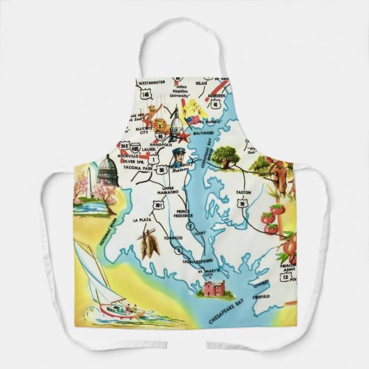 Maryland-Karte-Schürze Schürze (Vorderseite)
