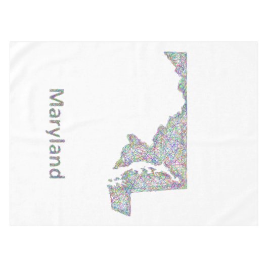 Maryland-Karte Tischdecke (Vorderseite (Horizontal))