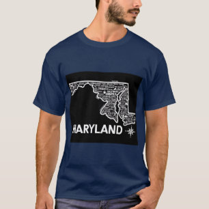 Maryland Karte übergroß T-Shirt