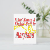 Maryland - Kickin' Hintern Postkarte (Stehend Vorderseite)
