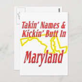 Maryland - Kickin' Hintern Postkarte (Vorne/Hinten)
