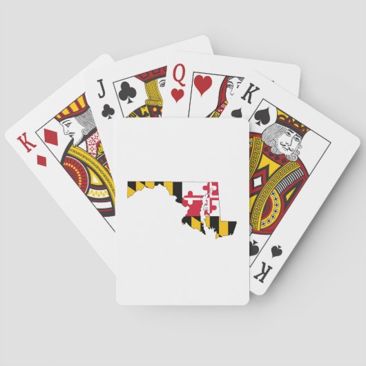 Maryland Kontur Map und Flag Spielkarten (Rückseite)