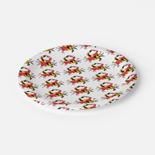 Maryland-Krabbe Pappteller (Schrägansicht)