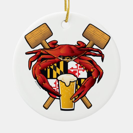 Maryland-Krabben-Fest-Wappen Keramikornament (Vorne)