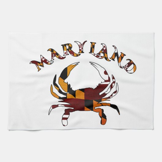 Maryland-Krabben-Flagge Geschirrtuch (Horizontal)