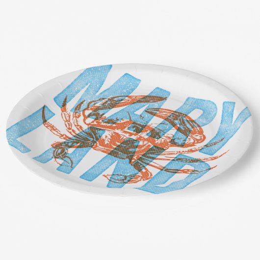 Maryland-Krabben-Papier-Teller Pappteller (Schrägansicht)