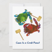 Maryland-Krabben vor u. nach Krabben-Fest Einladung (Vorderseite)