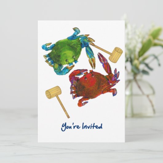 Maryland-Krabben vor u. nachdem Sie eingeladen Einladung (Stehend Vorderseite)