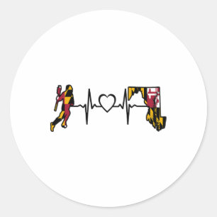 Maryland Lacrosse Shirt Maryland Flag Lax Player H Runder Aufkleber