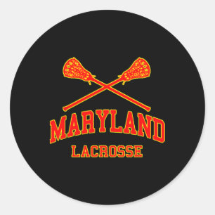 Maryland Lacrosse Vintag Lax 1 Runder Aufkleber