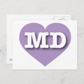 Maryland Lavender Heart - I Liebe MD Postkarte (Vorne/Hinten)