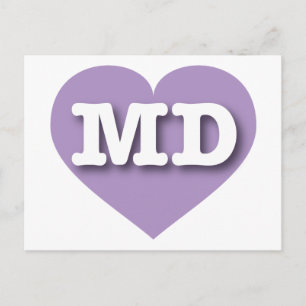 Maryland Lavender Heart - I Liebe MD Postkarte