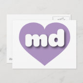 Maryland lavender heart - I Liebe md Postkarte (Vorne/Hinten)