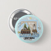 Maryland Leuchtturm Pin-Button Button (Vorne & Hinten)