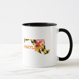 Maryland Map Shaped State Flag Marylander Tasse
