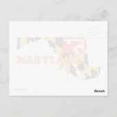 Maryland Map Shaped State Flag Name Marylander Postkarte (Rückseite)