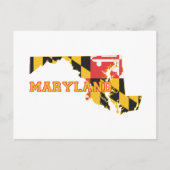 Maryland Map Shaped State Flag Name Marylander Postkarte (Vorderseite)