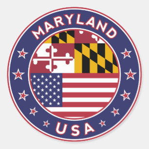 Maryland, Maryland Aufkleber, Handy, Tasche Runder Aufkleber