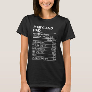MARYLAND MD VATER Nutrition Facts Mens USA Staat T-Shirt