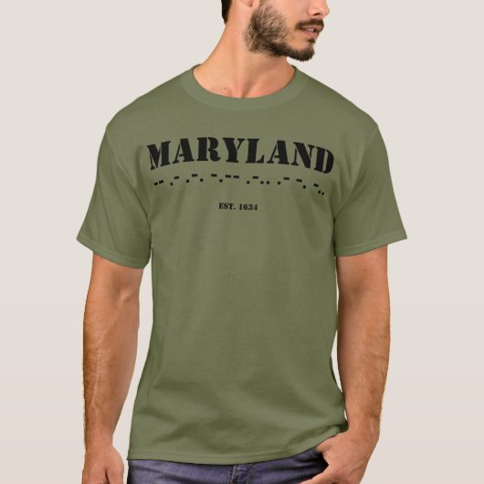 Maryland Morse-Code Seit 1634 Militärisch T-Shirt (Vorderseite)