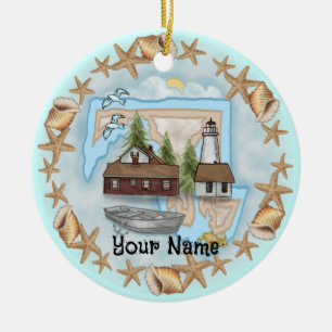 Maryland Muscheln Leuchtturm Keramik Ornament