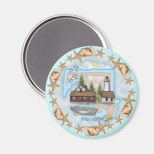 Maryland Muscheln Lighthouse Magnet (Vorderseite/Rückseite)