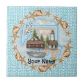 Maryland Muscheln Lighthouse Tile Fliese (Vorderseite)
