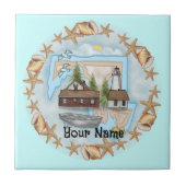 Maryland Muscheln Lighthouse Tile Fliese (Vorderseite)