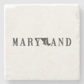 Maryland Name mit Staat Shaped Letter Word Art Steinuntersetzer (Vorderseite)