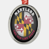 MARYLAND OLD LINE STAAT FLAG ORNAMENT AUS METALL (Links)